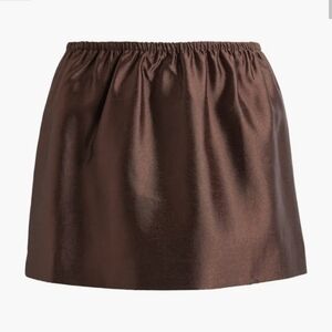 Brown Satin Mini Skirt